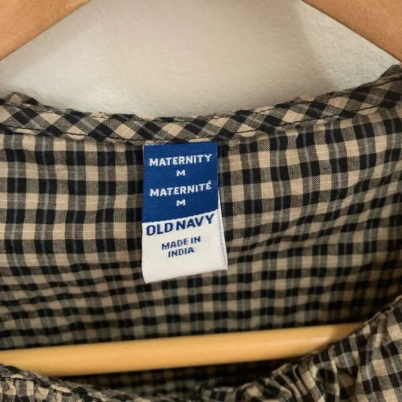 Maternity Checkered Button Down Shirt - Picture 3 of 3